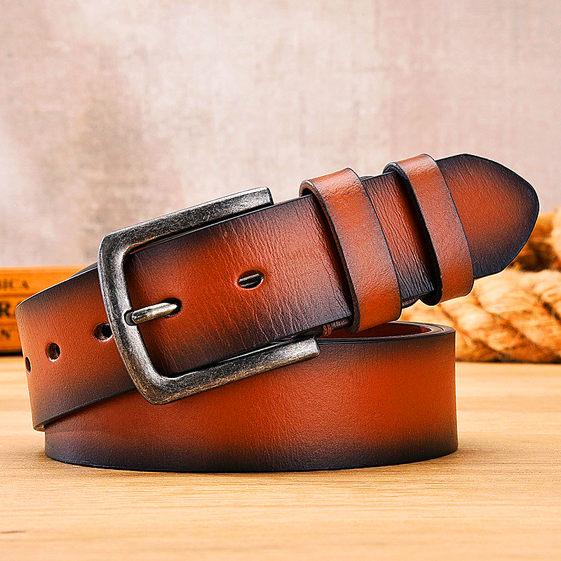 Men belt retro men's leather belt top layer cowhide