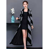 Herning cashmere coat ladies long over the knee Shear patchwork coat women