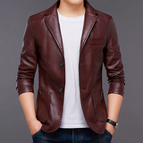 leather jacket men young and middle-aged leisure four seasons can wear high-end leather jacket plus fleece jacket