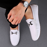 Men shoes Slip On Genuine Leather Loafers Men Casual Shoes