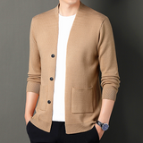 Men cardigan Genuine Chiamagna Autumn new men's cardigan simple business casual knit sweater jacket