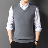 Men vest wool vest wool vest knit shirt in the youth shoulder V collar tide