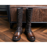 Men shoes Bambi Dillon's new leather high-top riding boots men's cowhide boots men's heightened British tooling boots men's Martin boots