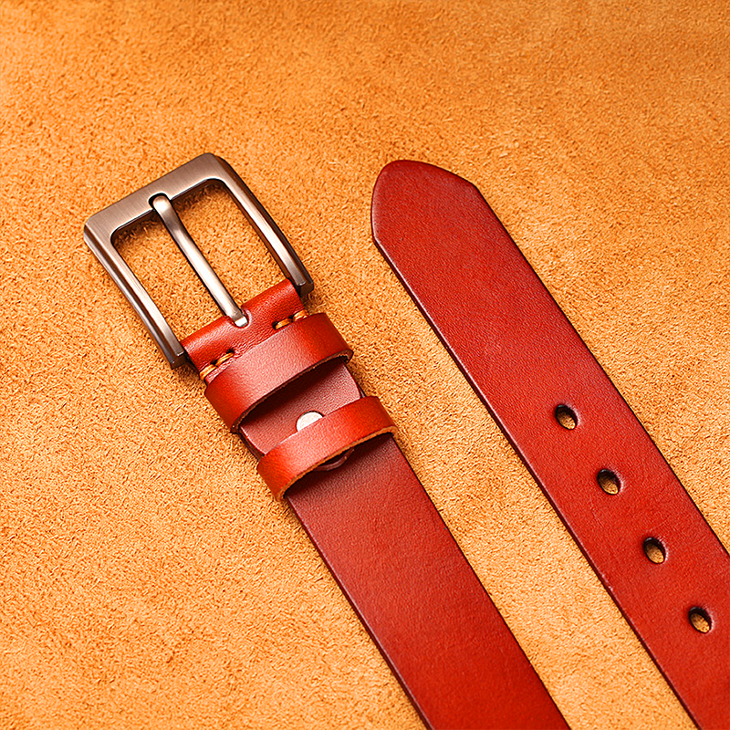 Men Belt men's genuine leather top layer cowhide pin buckle belt