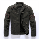 Men's Autumn and Winter Scrub Leather Clothes Fashion Slim Fit Brushed PU Jacket Motorcycle Tide Brand Slim Fit Jacket