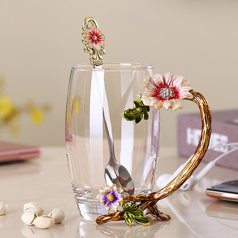 Flower crystal glass