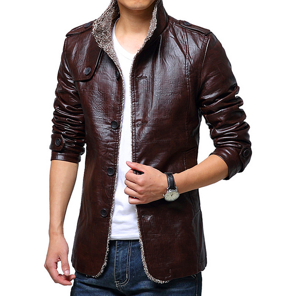 leather jacket men winter warm jackets coats male leather