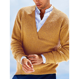 New Fall 2023 Vintage Men's Sweater Pullover Long Sleeves Fashion V-Neck Men's Knitwear