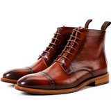 Men shoes High-top Lace-up Men's Leather Boots Cowhide Men's Shoes