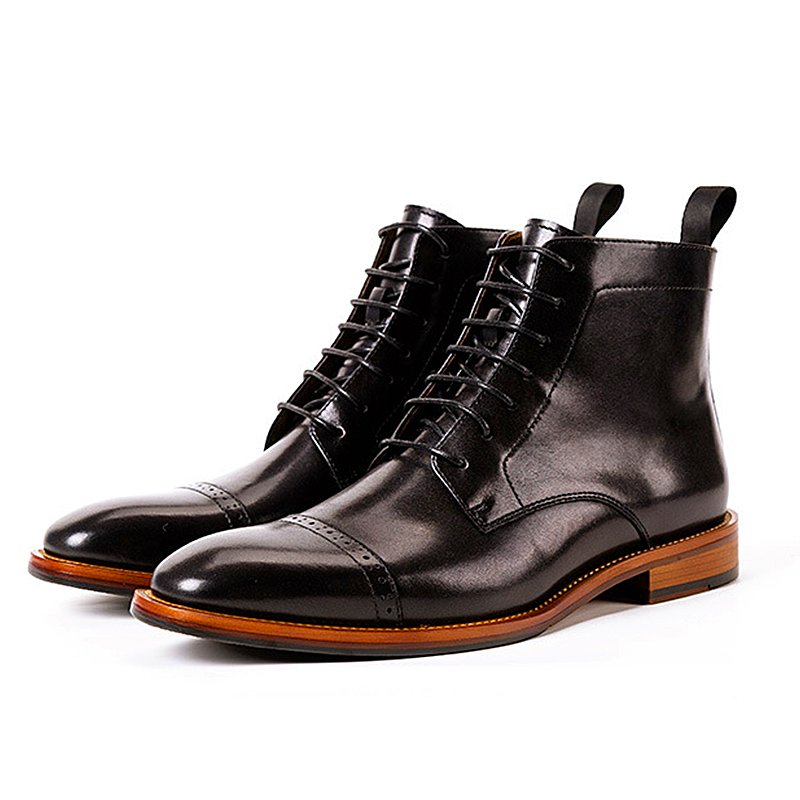 Men shoes High-top Lace-up Men's Leather Boots Cowhide Men's Shoes