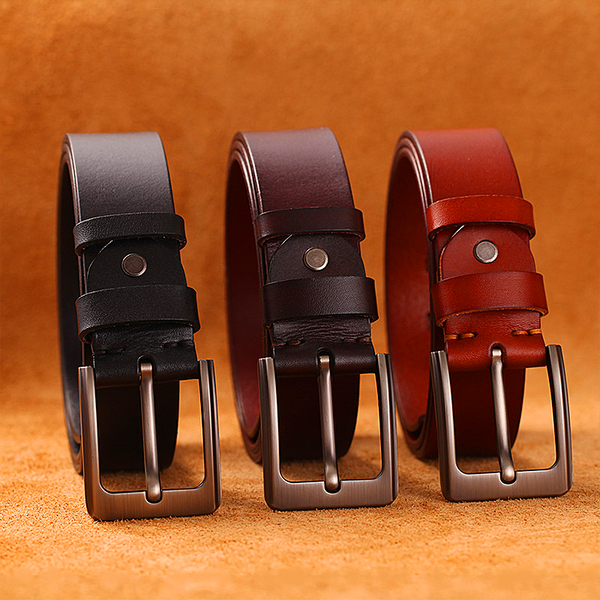 Men Belt men's genuine leather top layer cowhide pin buckle belt