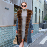 Fur women's winter  new long detachable rex rabbit inner bile fur all-in-one fur coat