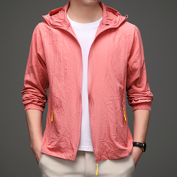 Men jacket sun protection jacket loose breathable ice silk UV protection men's coat thin