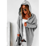 New women  cardigan coat casual knitted hooded bat sleeve coat winter