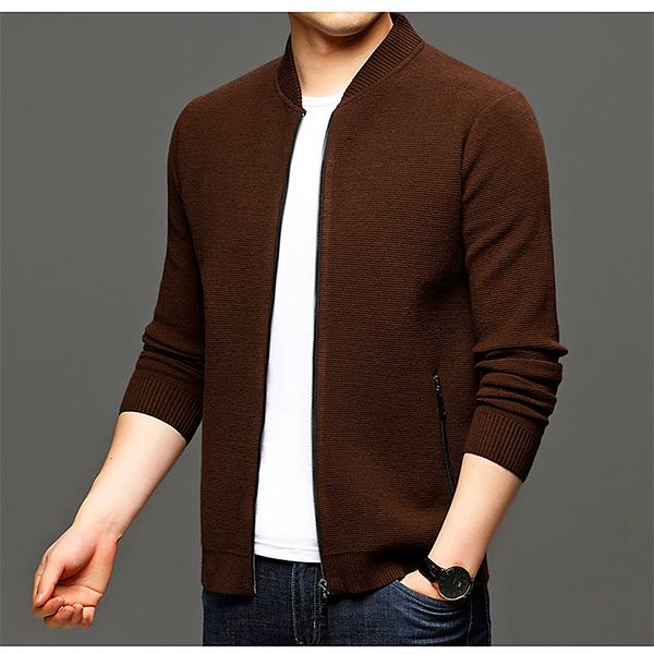 Men cardigan Genuine Chiamagna autumn and winter business men's solid color knit jacket men's fashion versatile cardigan outfit