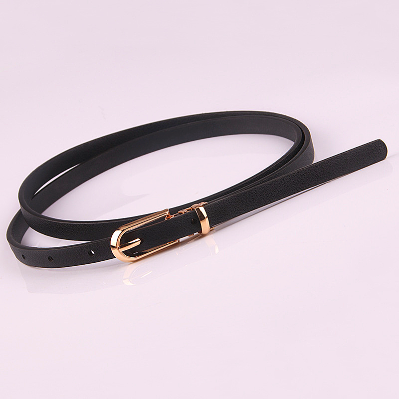 Women belt Thin Belt Ladies Versatile Pin Buckle PU Small Belt
