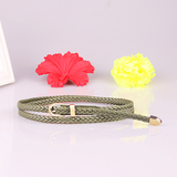 Women belt woven belt pin buckle wild thin belt ladies rope belt decoration