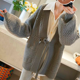 Women's cardigan  Lantern Sleeve Cashmere Cardigan Jacket Sweater