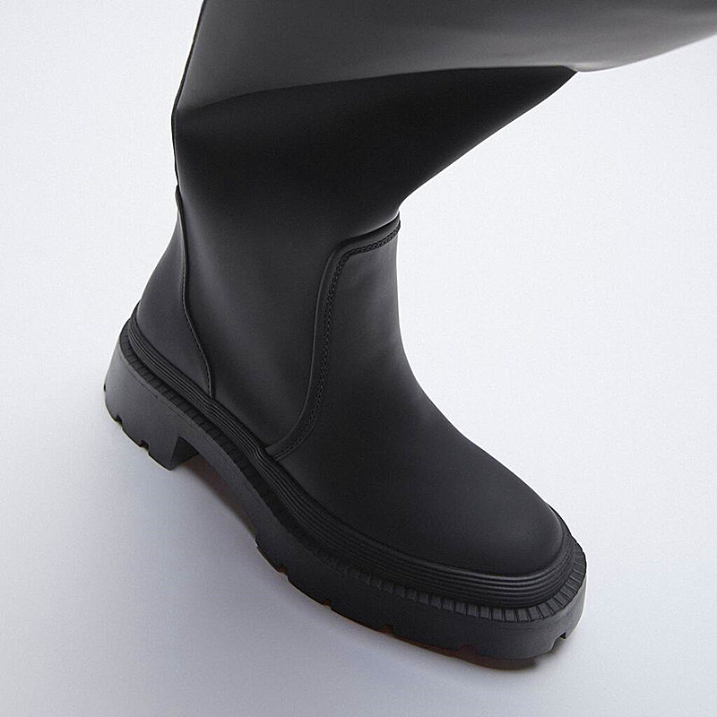 Women shoes boots round head is thin but knee-length boots