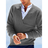 New Fall 2023 Vintage Men's Sweater Pullover Long Sleeves Fashion V-Neck Men's Knitwear