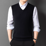 Men vest wool vest wool vest knit shirt in the youth shoulder V collar tide