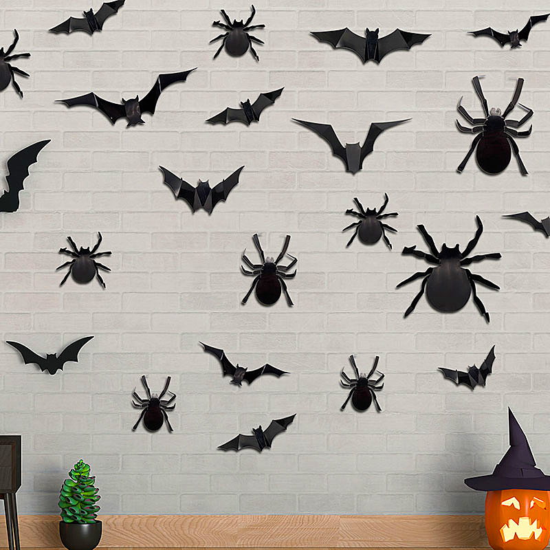3D  halloween Bats and spiders