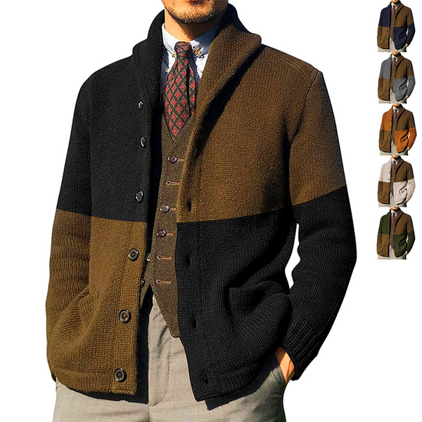 Fall/Winter Large Size Sweater Men's Block Buttons Long Sleeve knit cardigan jacket tide Men sweater