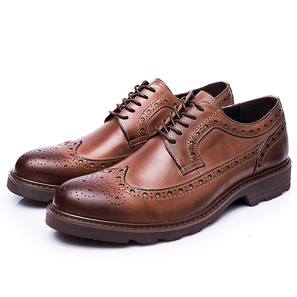 Men baroque leather shoes men's shoes vintage casual breathable men's fashion shoes genuine leather business formal dress baroque shoes