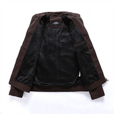 Men's Autumn and Winter Scrub Leather Clothes Fashion Slim Fit Brushed PU Jacket Motorcycle Tide Brand Slim Fit Jacket