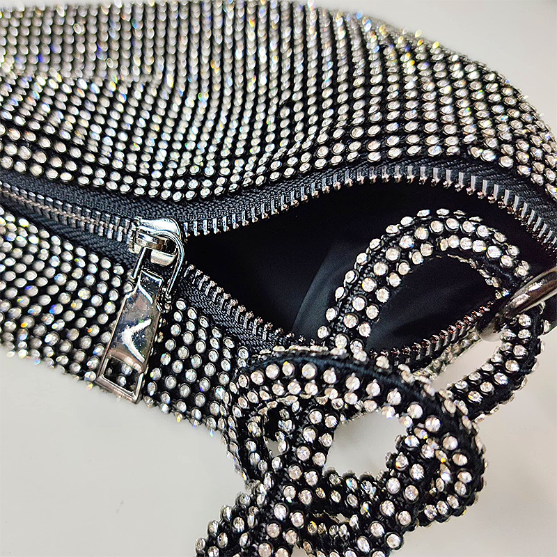 The New Trendy Light Luxury Full Diamond Underarm Bag women Niche Design Diamond-studded Single