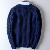 Men's Round Neck Twist Sweater Warm Bottoming pullover cardigan sweatshirt