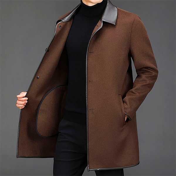 Men jacket double-sided cashmere coat men's mid-length lapel wool coat for men