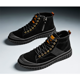 Men shoes new trend British style casual sneakers men's high-top tooling leather boots