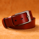 Men Belt men's genuine leather top layer cowhide pin buckle belt